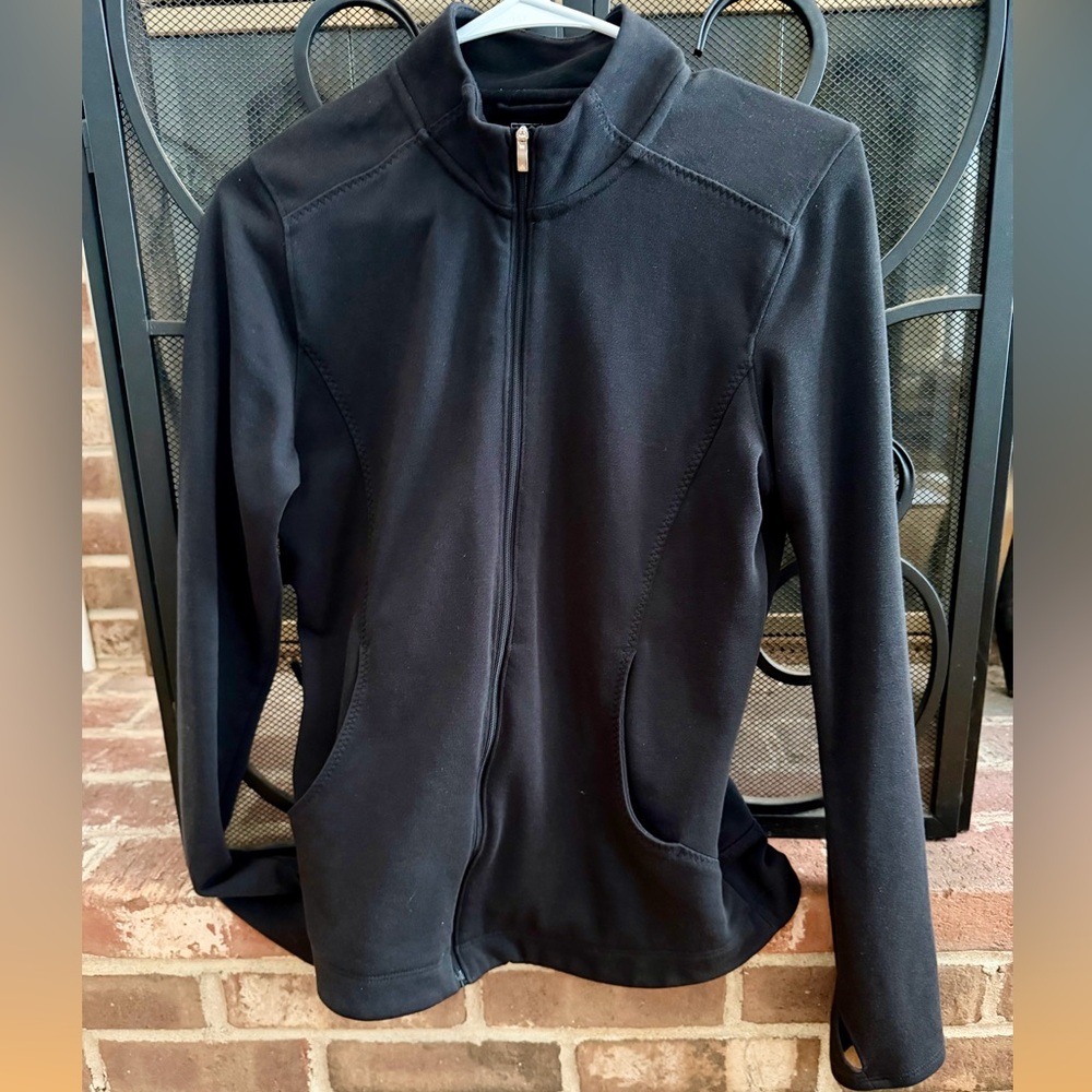 adidas Women's Black Full-Zip Long Sleeved Shirt